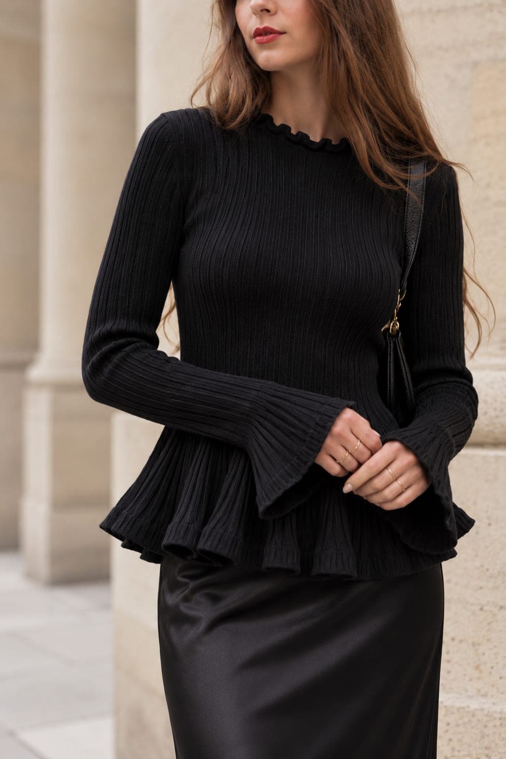 Ribbed Peplum Top